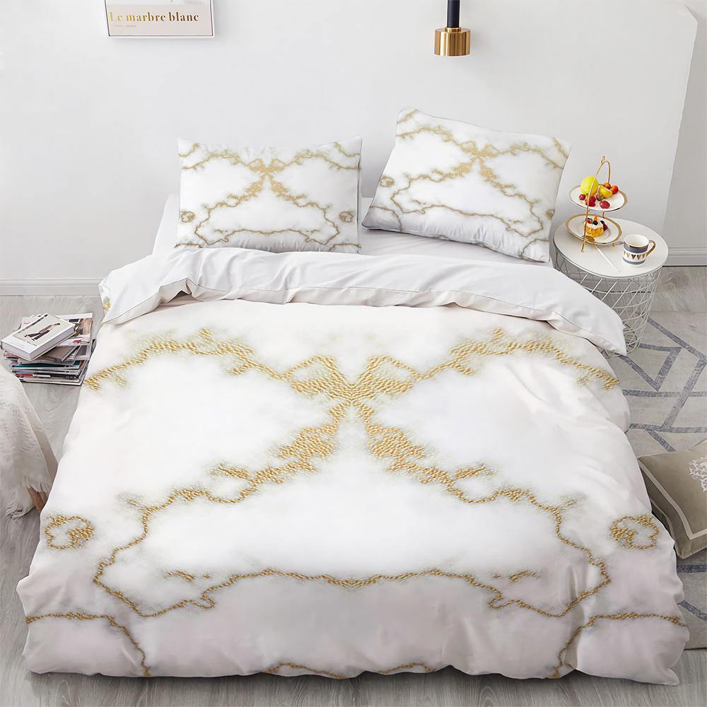 Colourful Marble Bedding Set Purple and Green Marble Duvet Cover Set Men Teens Boy Modern Abstract Art Polyester Comforter Cover