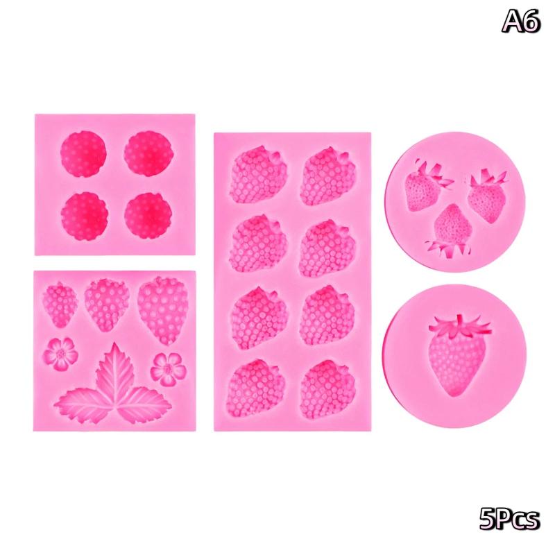 Fruit Strawberry Dessert Mousse Cake Mold Silicone Cake Decorations Reusable Baking Molds Kitchen Tools