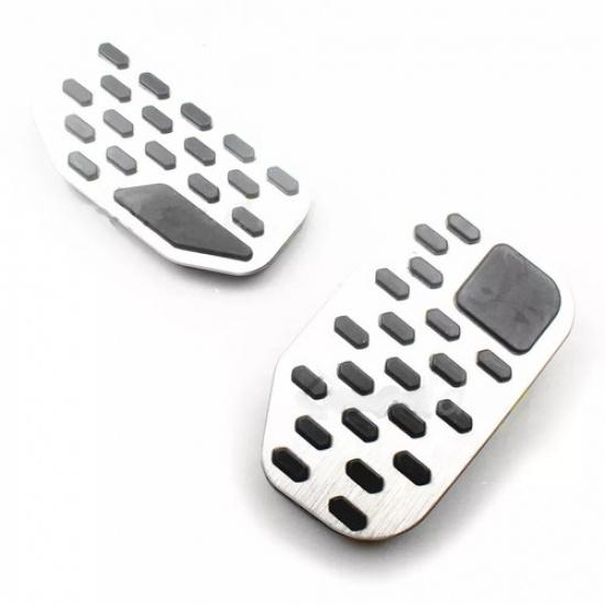 Silver Anti-Slip Brake + Gas Pedal Pads Cover For Ford F-150
