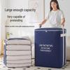 Foldable Non-Woven Clothes Organizer Box with Zipper - Striped Storage Basket for Wardrobe