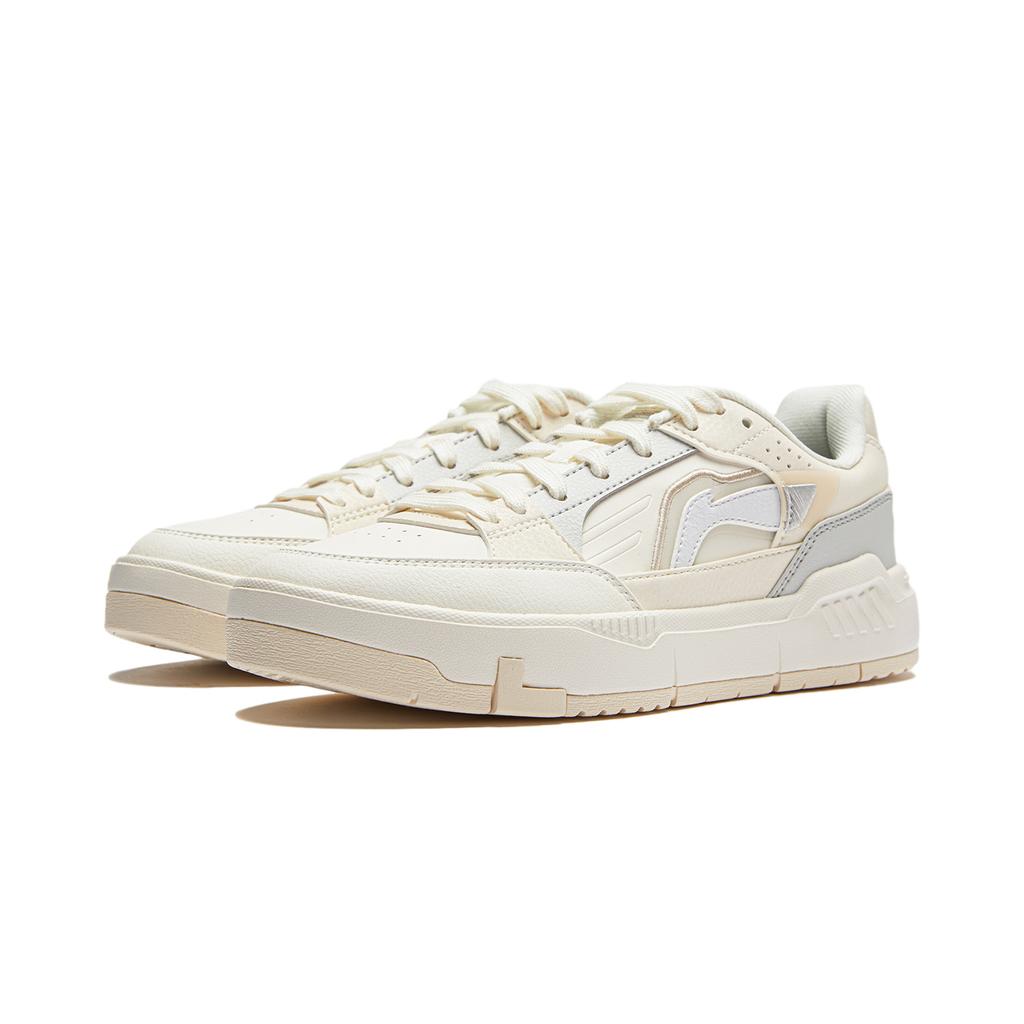 New LiNing Common 80s Anti Slip Wear Resistant Low Top Skateboard Shoes Women's White Gray AGCU040-1