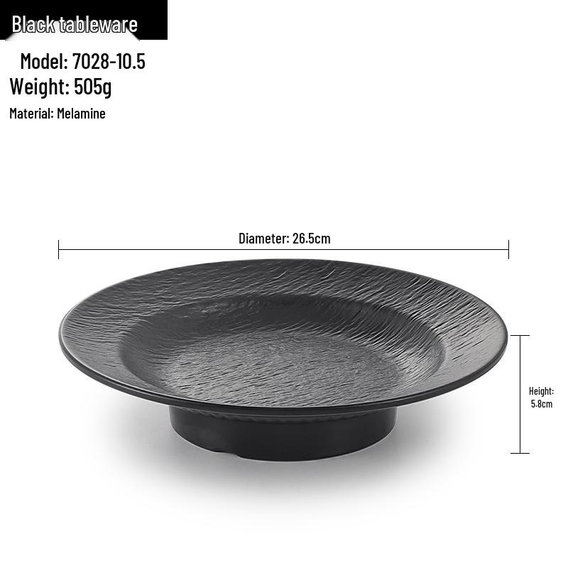 Melamine Straw Hat High-Footed Deep Plate for Pasta, Cold Dishes, and Mixed Noodles - Restaurant Tableware