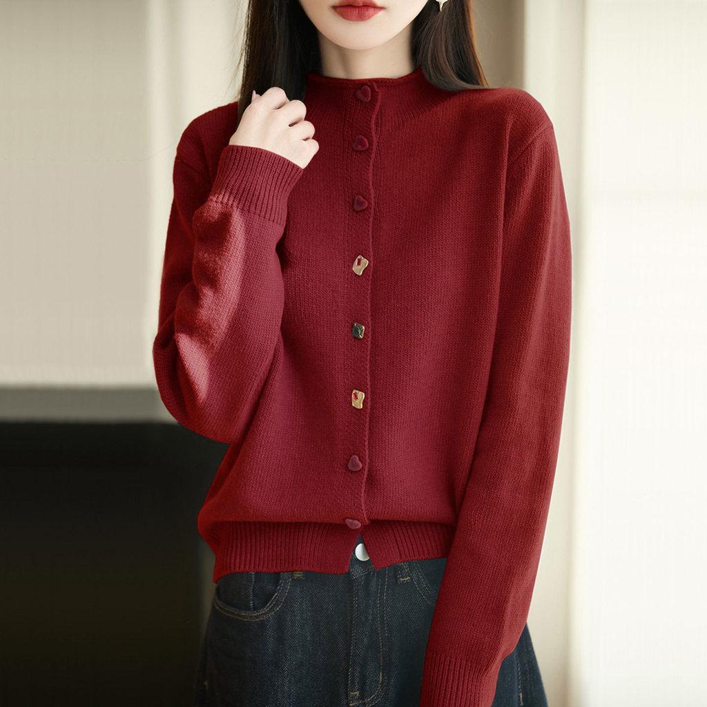 Womens Knit Cardigan With Andy Plush Fabric For Casual Office Wear