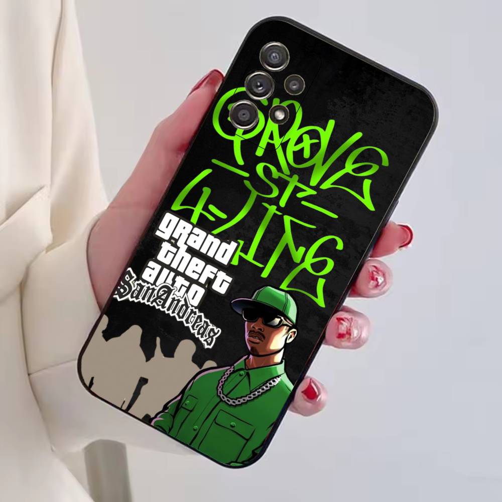 Hot Game GTA R Stars Phone Case Black Silicone Soft For Samsung S25,S24,S21,S22,S23,S30,Ultra,S20,Plus,Fe,Lite