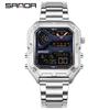SANDA 6278 Multi functional Square Fashion Electronic Watch Top Men's Watch Waterproof Sports Outdoor Alarm Clock Men's Watch