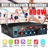 2.0 Channel 220V 800W Black Bluetooth Amplifier with Remote Control Stereo Surround Amplifier