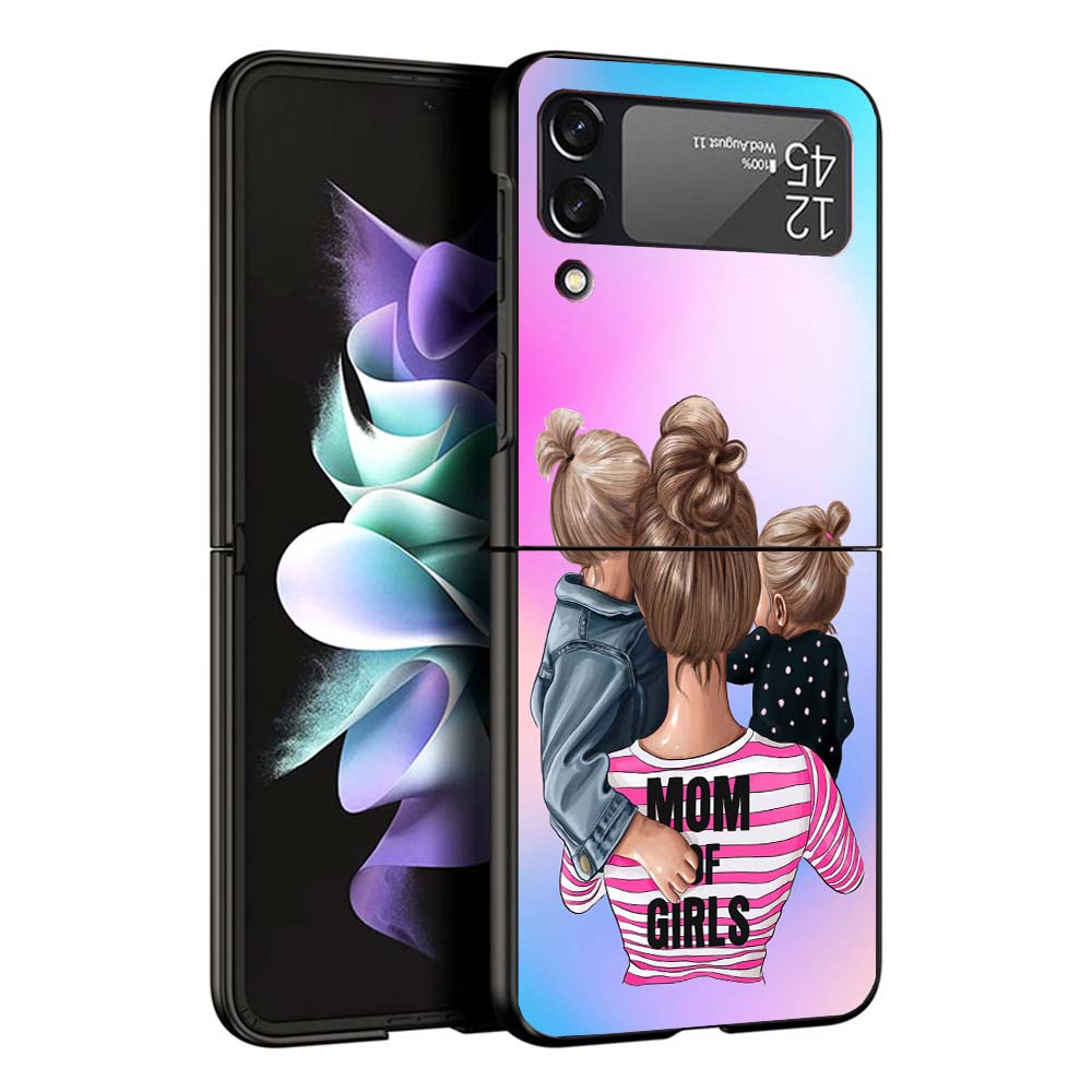 Woman Fashion Girl Super Mom Baby Phone Case For Samsung Galaxy Z Flip7 Flip6 5G Flip5 Flip4 Flip3 ZFlip 7 6 3 4 5 Shockproof Ba