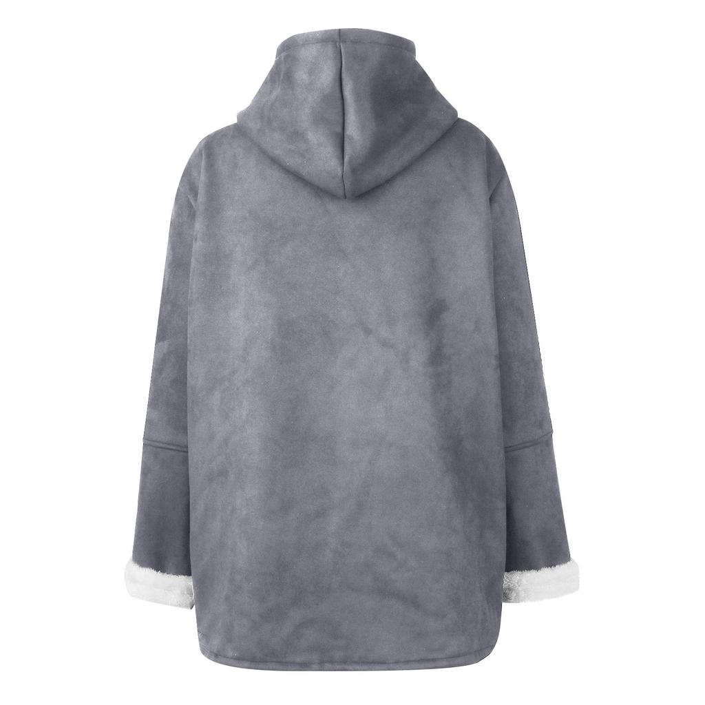 Damen Wintermantel Mittellang Gefüttert Warm Schwere Jacken Verdickte Winddichte Oberbekleidung Mit Fleece-Kapuze