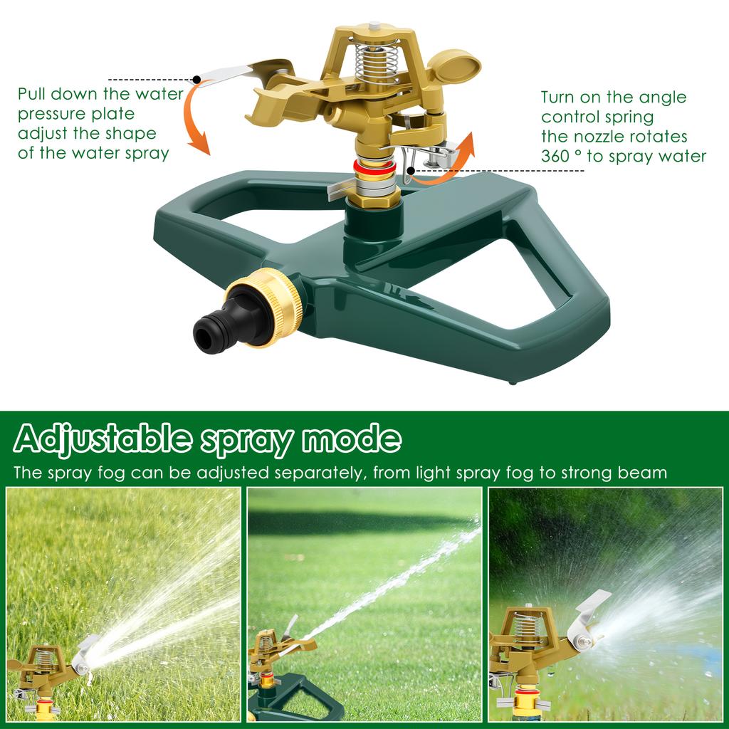 360° Automatic Rotating Lawn Sprinkler Adjustable Garden Irrigation System Large Area Coverage Water Sprinkler Watering Plants