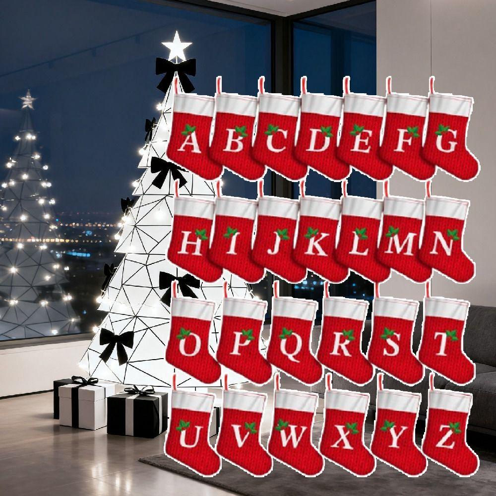 Creativity Christmas Alphabet Socks A-Z Candy Bag Multifunctional Christmas Gift Bag  New Year