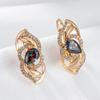 New  Rose Gold Color Earrings For Women Delicate Water Drop Cut Colorful Natural Zircon Accessories Daily Fine Jewelry