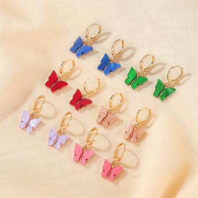 New Butterfly Earrings Summer Temperament Butterfly Earrings Earrings Buckle Ins Wind Color Earrings