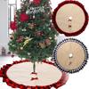 Stylish Christmas Tree Skirt With Creative Red And Black Checkered Design For Festive Decor