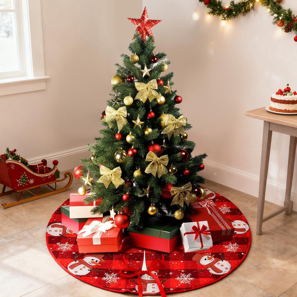 Christmas Tree Skirt 90 Cm Round Christmas Tree Skirt Christmas Tree Skirt Christmas Tree Rug Round For Christmas Decorations Under The Christmas Tree