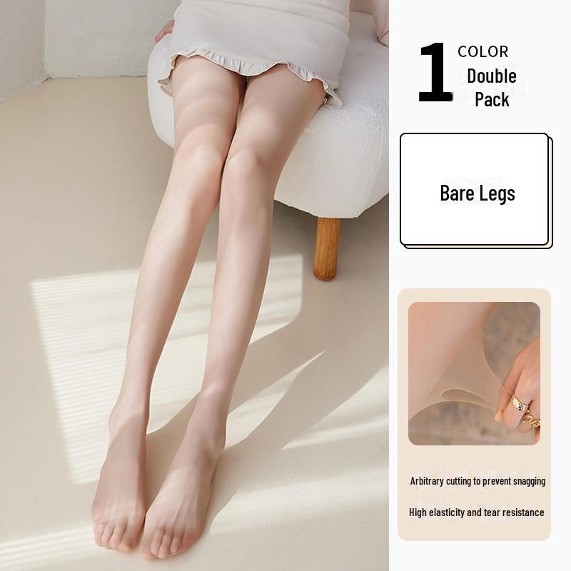 Ultra-Thin Summer Women's Stockings: Durable, Anti-Snag, Flesh-Colored & Black, Sexy, One-Line Crotch Design.