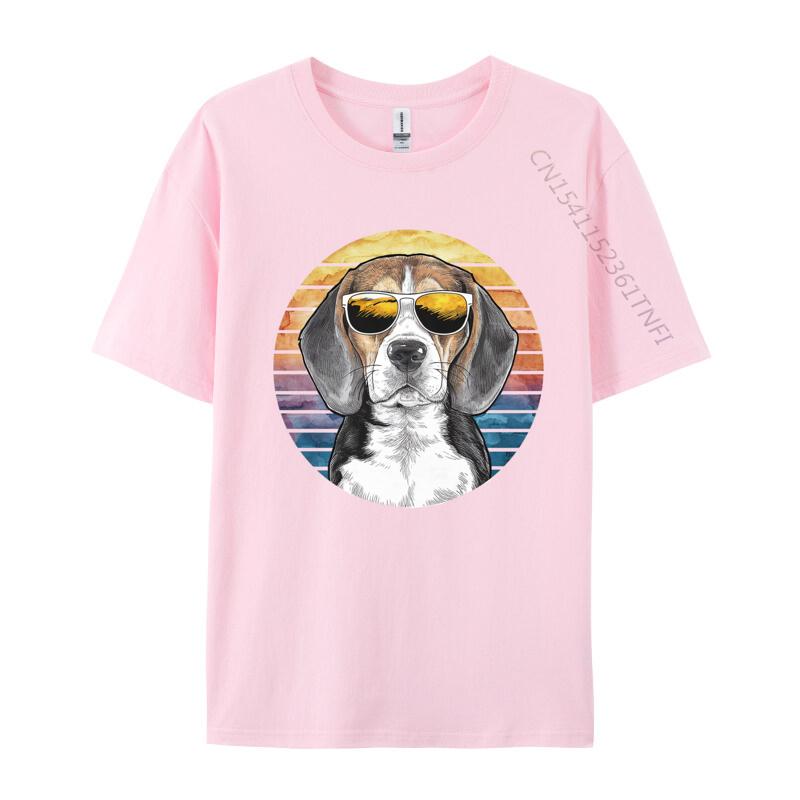 Beagle Mit Sonnenbrille T-Shirt T-Shirts Für Männer T-Shirt Rundhals Reine Baumwolle T-Shirts Oberteile Tees Top Qualität