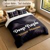 Bedding Set 1 Duvet Cover 2 Pillowcases Deep Purple Print Soft Bed Linen Bedroom Decor
