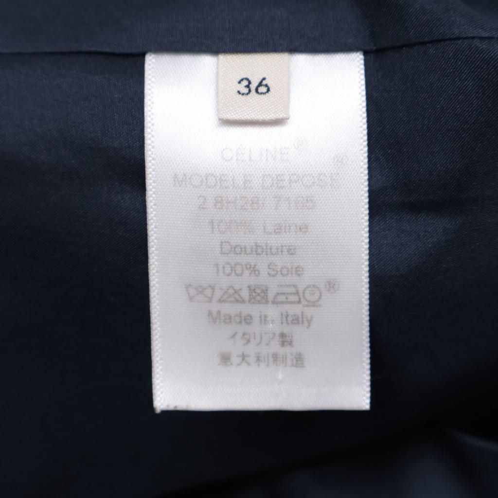 Celine Domestic Regular Phoebe Period 2 8H28/7165 Crombie Coat 36 NavyUsed