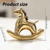 Miniature Horse Figurine Animal Sculpture Ceramic Tea Pet Rocking Statue for Living Room