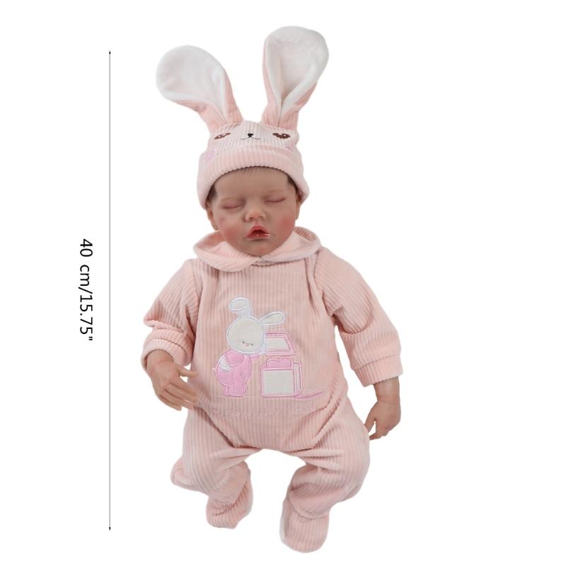 Life Like Twin Doll ClothBody Reborns Doll with Hand Painting Hair Soft Reborns Newborn Baby Doll Kids Sleep Toy 15.7''