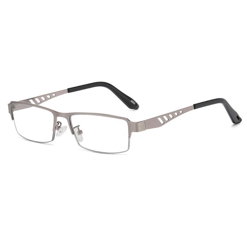Photochromic Lenses Metal-Frame Eyewear Metal Frame Rectangular Eyewear  Presbyopia Correction +100 серебряный