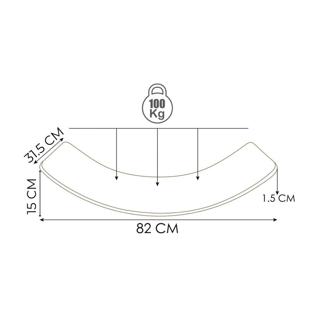 Balance Board Wooden Wobble Rocker Board Activity Body Balancing Training Toy Lama Smile Salmon