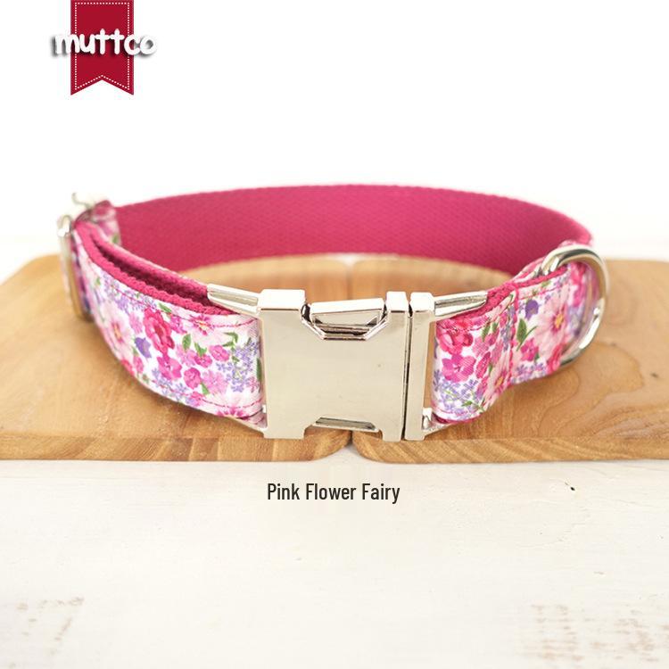 Muttco Floral Dog Collar - New Style for Female Pets Medium