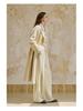Fan Si Lan En Diamond Draped White Double-Sided Wool Coat for Women - Autumn/Winter Woolen Jacket