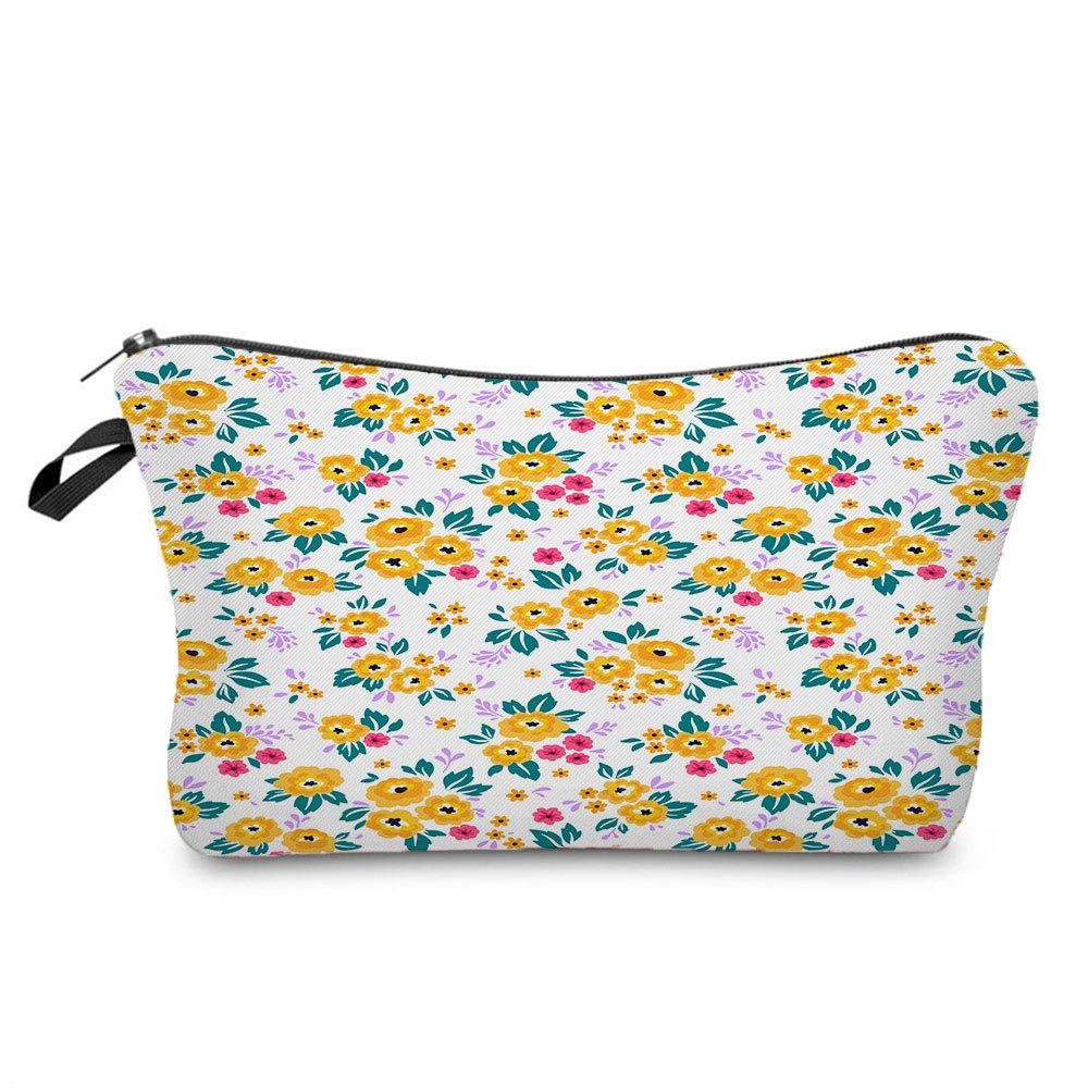 Women Flower Print Cosmetic Bag Toiletries Organize Travel Storage Case 6680