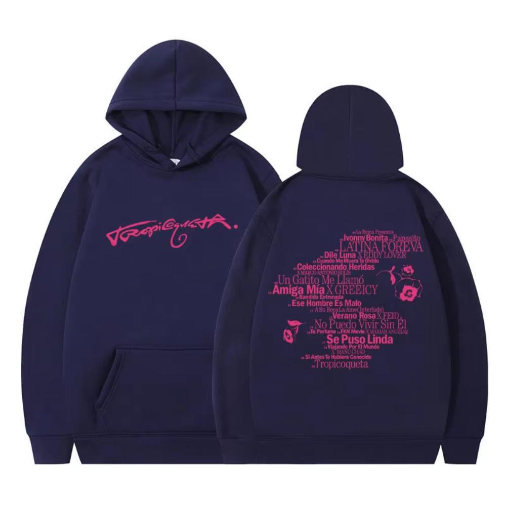 Singer Karol G Tropicoqueta Album Hoodie Men's Women Fashion Sweatshirts Long Sleeves Casual Oversized Hoodies Streetwears