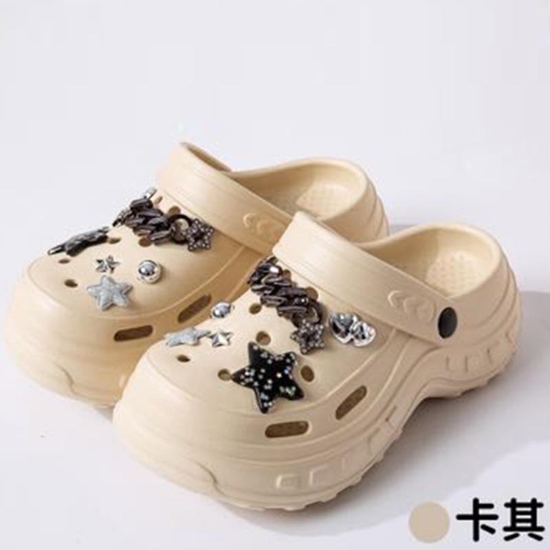 New hole shoes women's indoor and outdoor stepping on shit feeling comfortable and breathable eva slippers thick-soled slippers wholesale