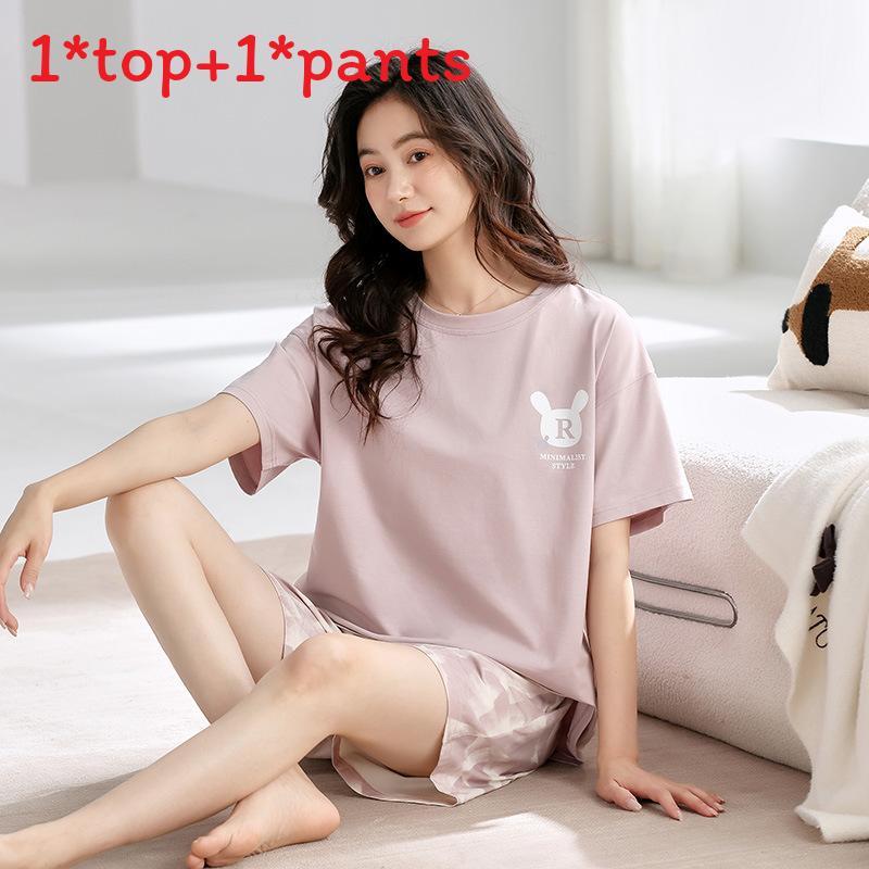 Casual Cotton Shorts And Shirt Set For Women Summer Lounge Sleepwear Comfortable And Breathable