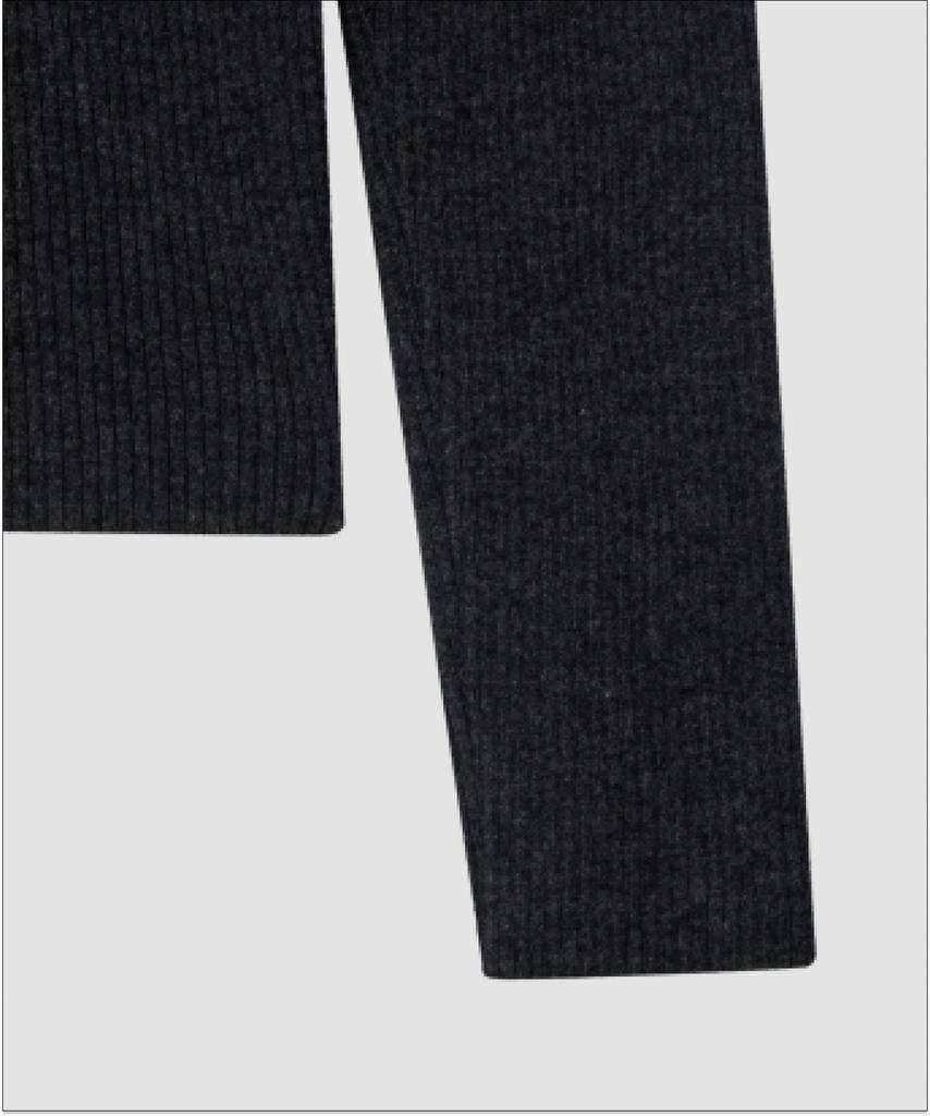 Deolil Button-Up Turtleneck Knit_Charcoal