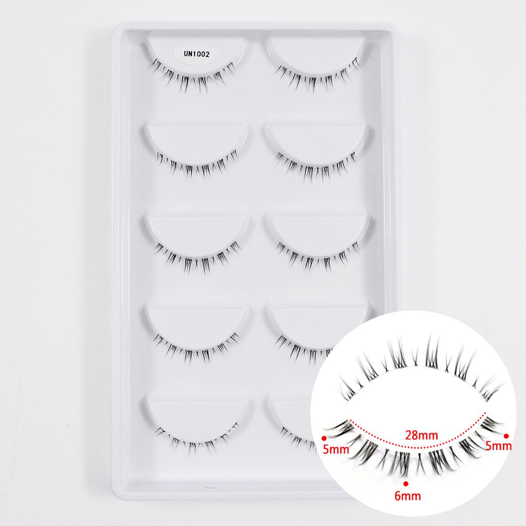 5 Paare/Packung Unterwimpern Klarer Band Weich Natürlich Untere Wimpern Handgemacht Untere Wimpern