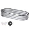 Raised Garden Bed 6x3x1ft Galvanized Outdoor Planter Beds with Safety Edging and Gloves Oval Metal Planter Box for Gardening Ve