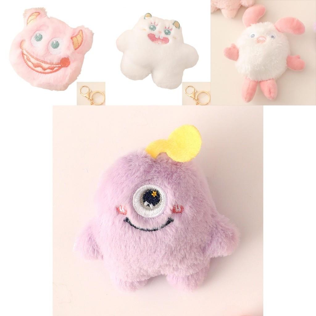 Adorable Cartoon Monster Plush Keyring One Eye Three Eyes And Clown Options Soft And Cuddly Great For Hanging On Bags 9cm X 9cm