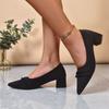 Pointed Toe Women Heeled Shoes Fashion Dress Chunky Shoes Shallow Luxury Pumps 2025 Autumn Designer Sexy Elegant Chaussure Femme