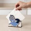 Wooden Paper Towel Holder Decorative Bird Turtle Floral Tissue Dispenser with Universal Card Slot, Napkin Dispenser for Kitchen Dining Table Counter