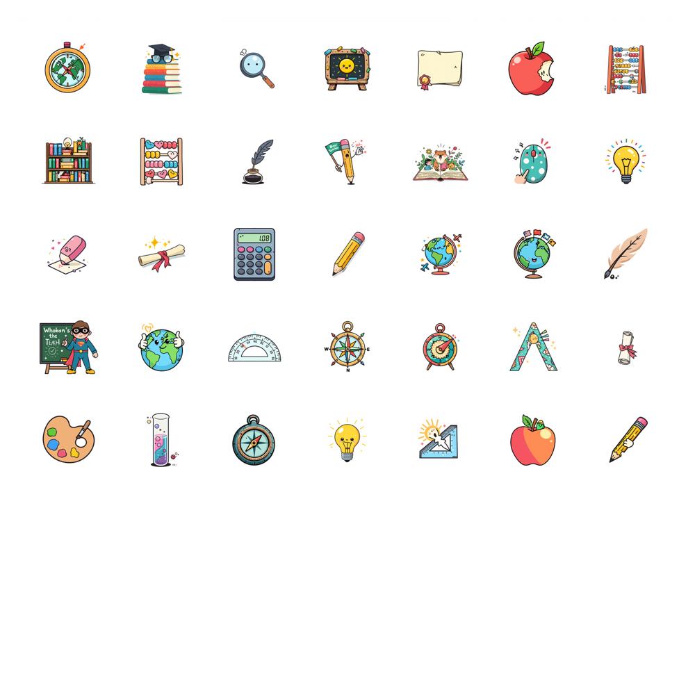 Playful Study Decals Cartoon Learning Teacher Reward Stickers Stationery Stickers For Fridge Laptop Guitar
