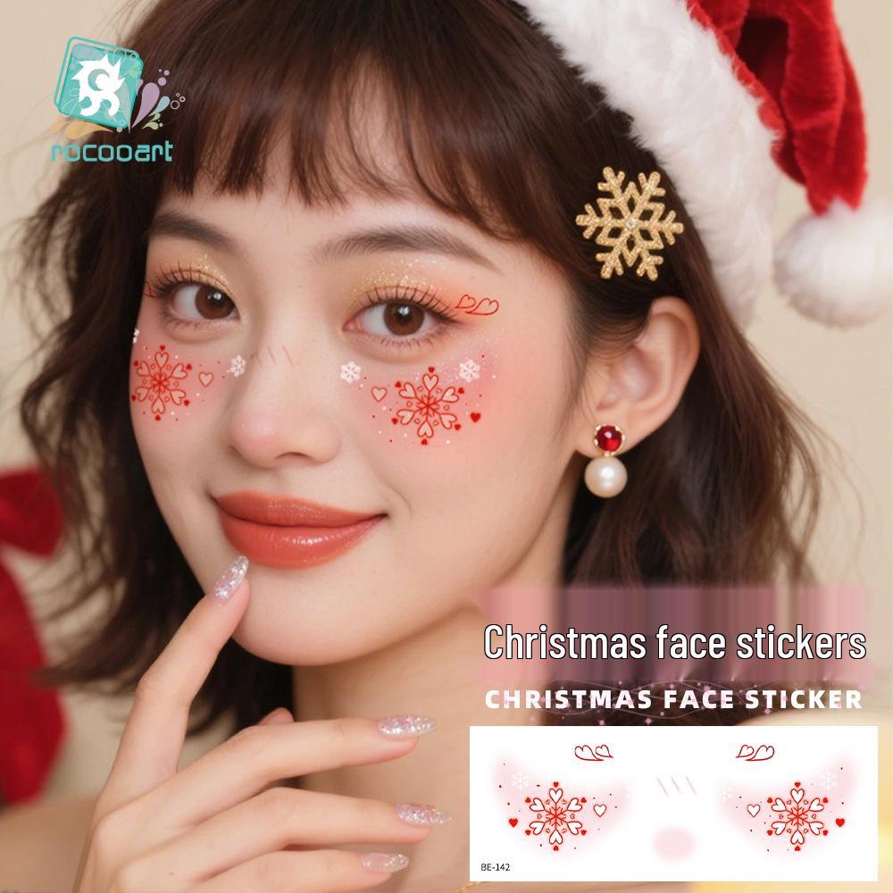 Ricalon Christmas Face Stickers for Kids – Snowflake & Freckle Tattoos