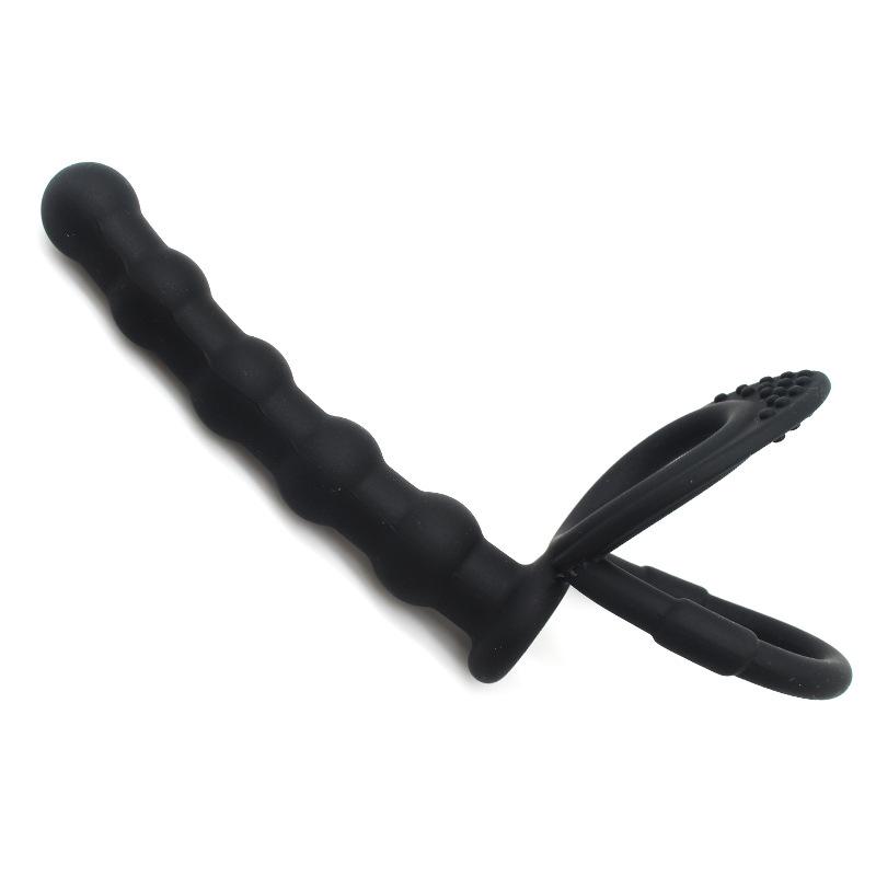 Silicone Anal Beads & Dual Ring Locking Toy for Men and Women