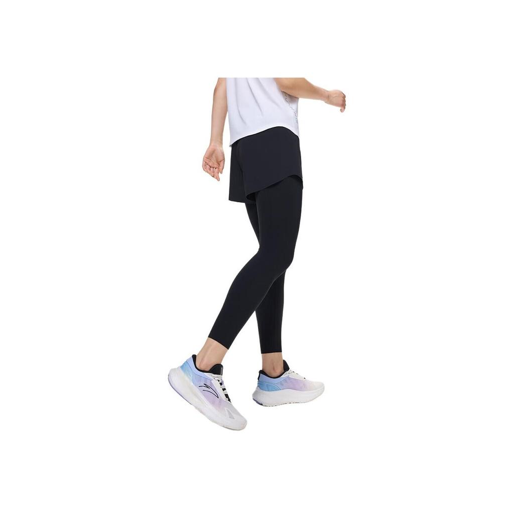 Anta Running Series Solid Color Mid Waist Straight Leg Sports Pants Women Pants Black 162425507-1