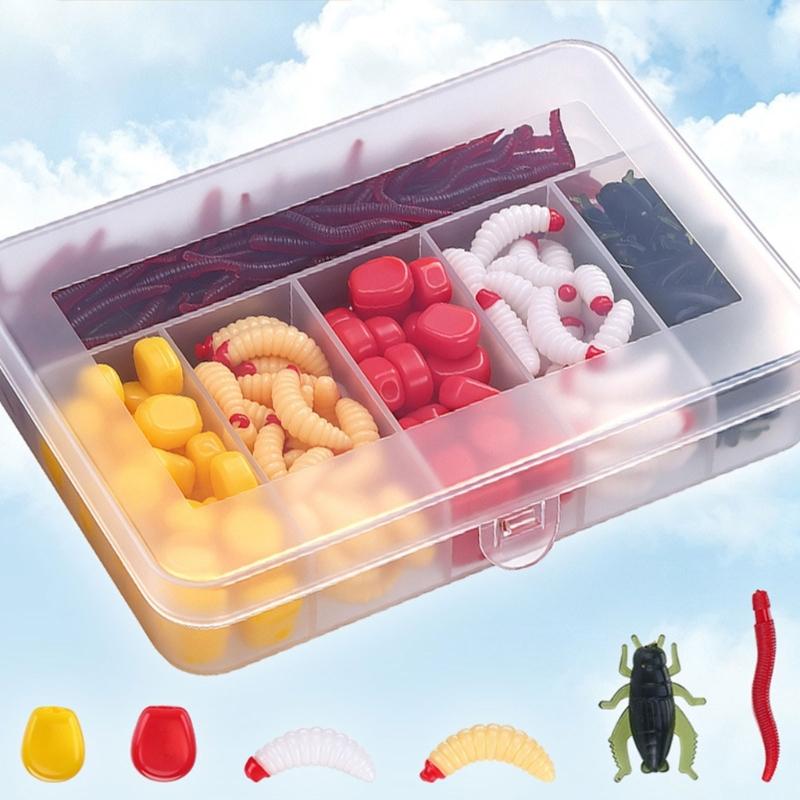 Sinking Soft Lures Set for Freshwater Fishing, 306 Piece Baits Assortment Box with Worms Grub Corn and Insect Styles for Rivers Lake Reservoirs and