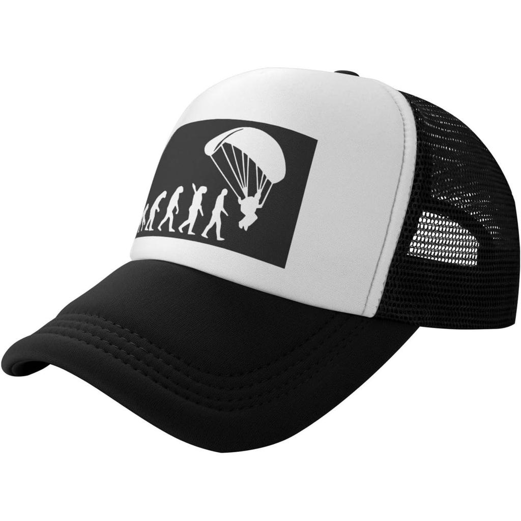 Paragliding Evolution Trucker Hat Polyester Mesh Baseball Snapback Cap for Adults Casual