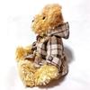 [USED] Color Rich Teddy Bear Plush Checkered Coat Vintage