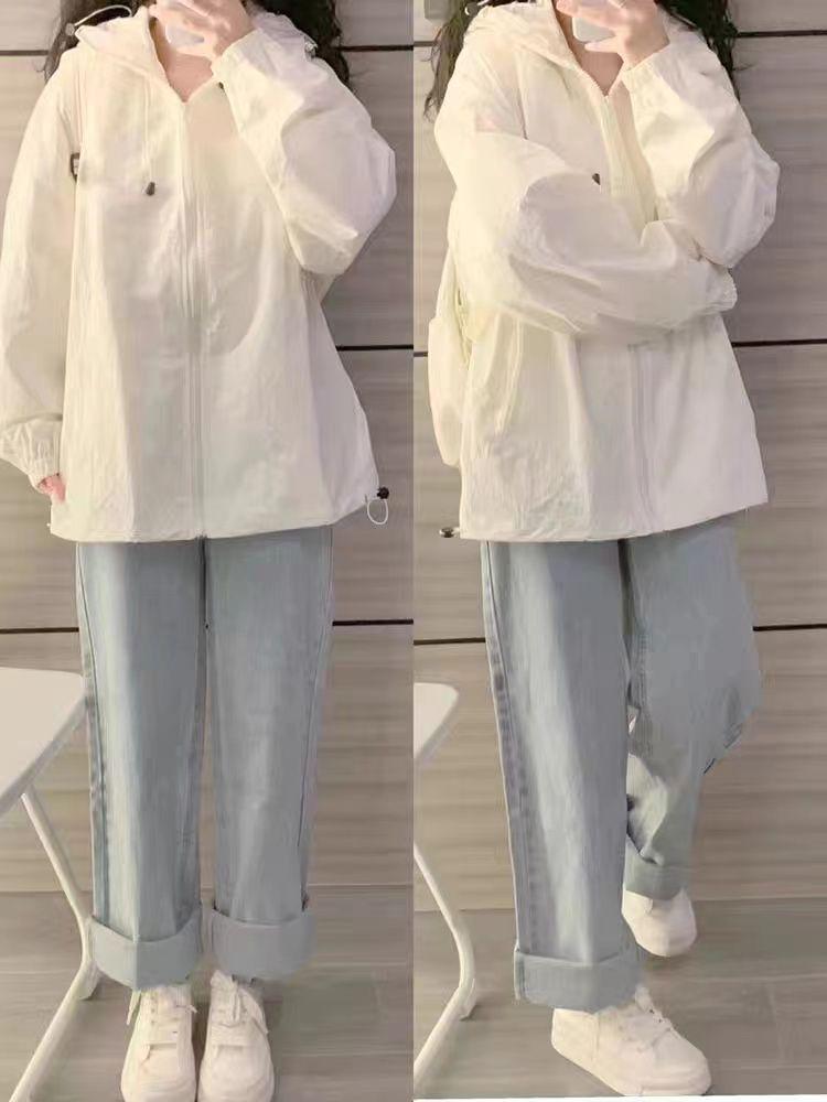 Women's 2024 American Retro Chic Lightweight Hooded Windbreaker