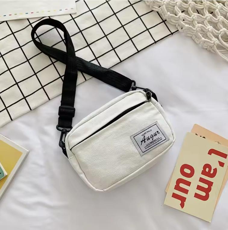 New Canvas Canvas Patchwork Crossbody Casual Mini Casual Shoulder Bag Simple Patchwork Shoulder Messenger Bag