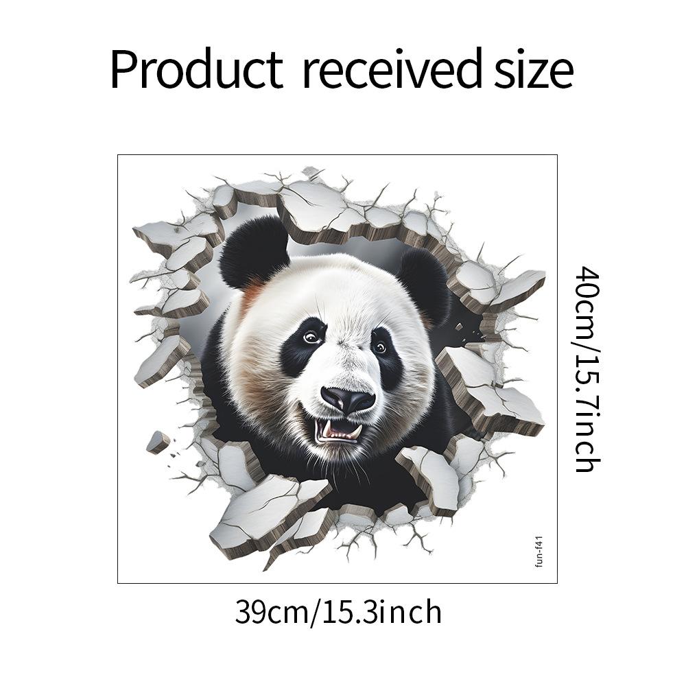 

Мультфильм Панда 3D Сломанная Стена Спальня Гостиная Крыльцо Стена Украшение Декоративные Наклейки На Стены 39*40CM/fun-f41