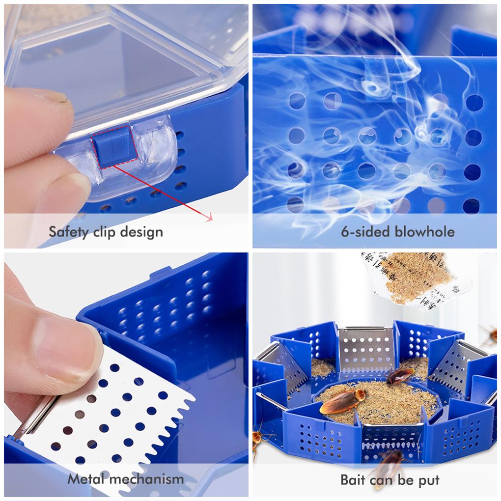 Cockroach Trap Box Insect Catching Case Tool Small Size Rooms Kitchen Cockroaches Catcher Trapping Container Bugs Catch Devices