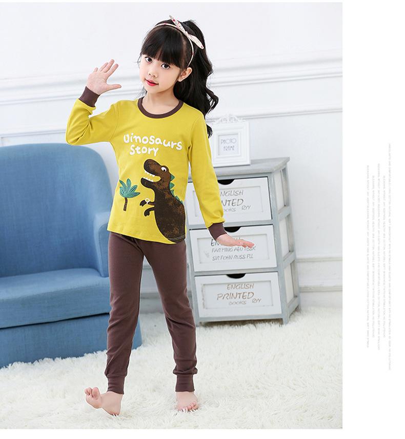 Children's Pure Cotton Pajamas - Autumn/Winter Thermal Set for Boys & Girls, Long Johns & Top, Warm Base Layer for Small & Medium Kids